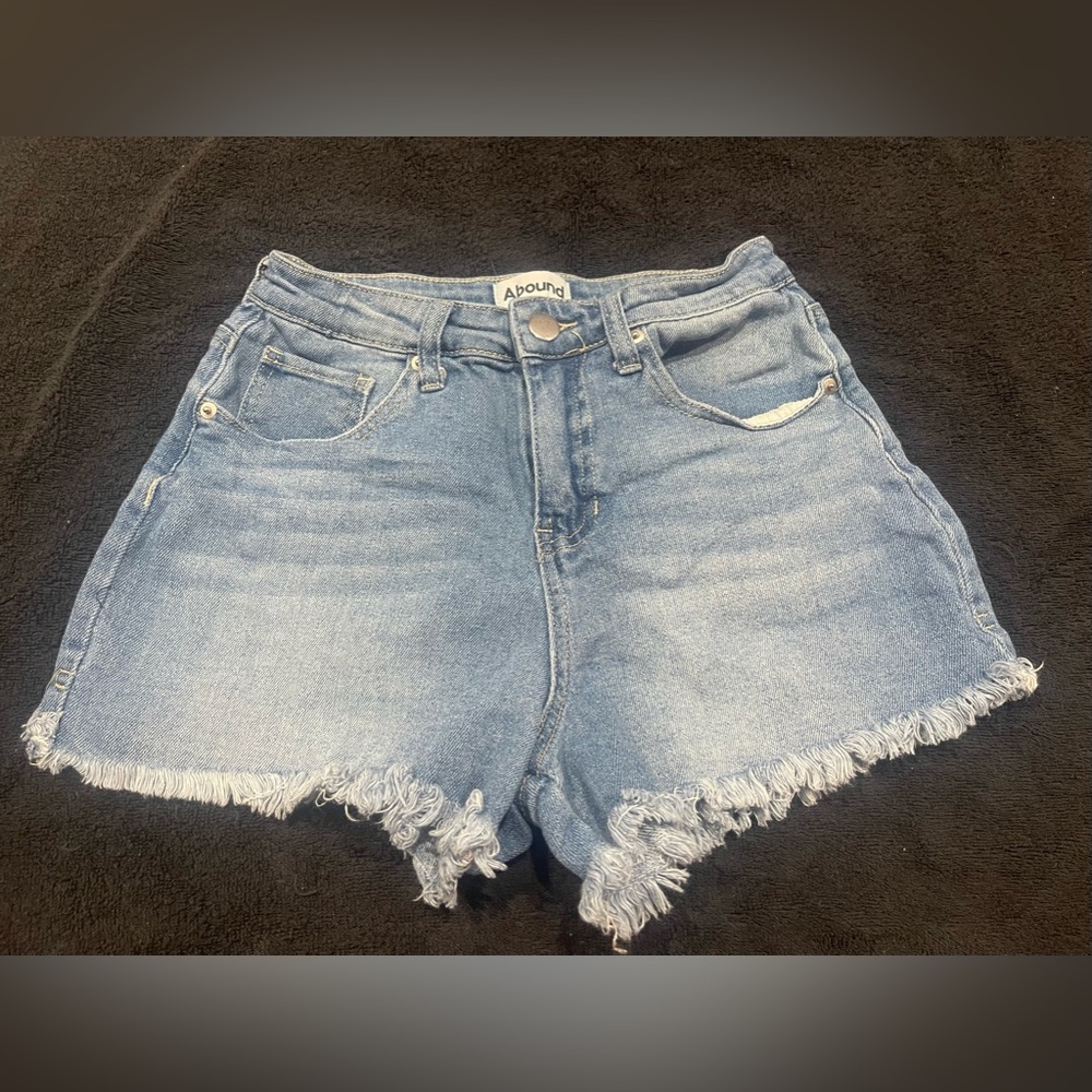 Abound Jean Shorts Womens 25 Blue Wash Cut Off Cotton Blend Stretch